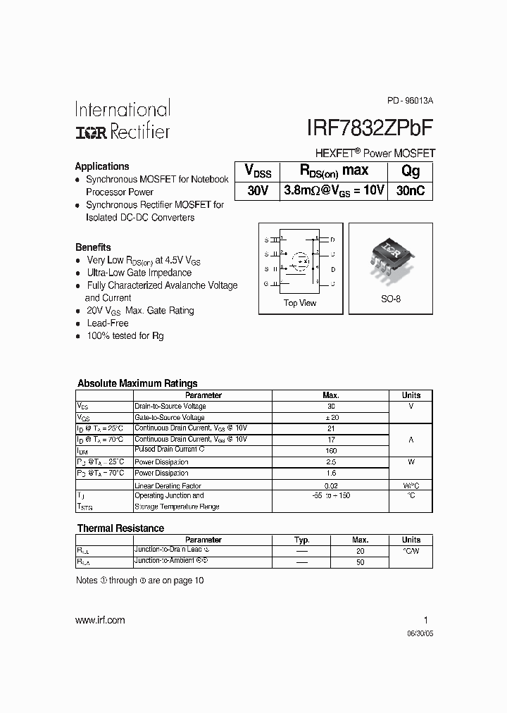 IRF7832ZPBF_703466.PDF Datasheet