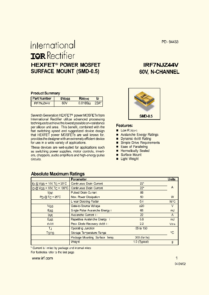 IRF7NJZ44V_632365.PDF Datasheet