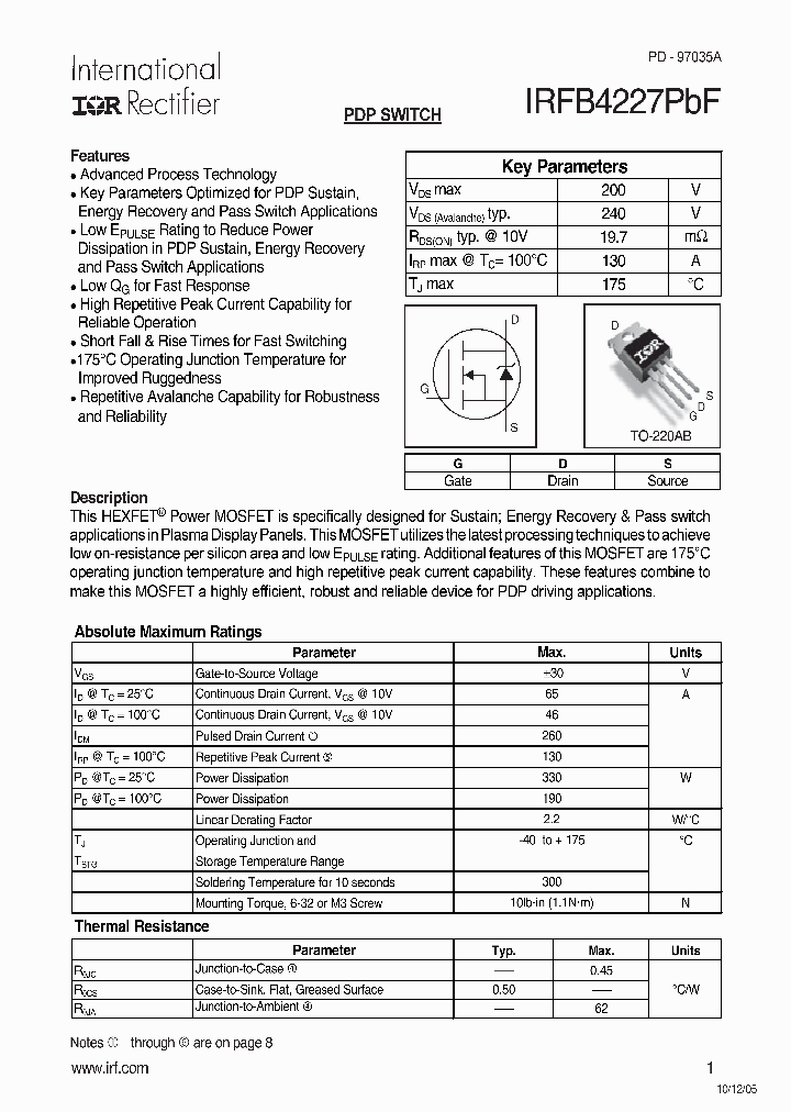 IRFB4227PBF_803372.PDF Datasheet