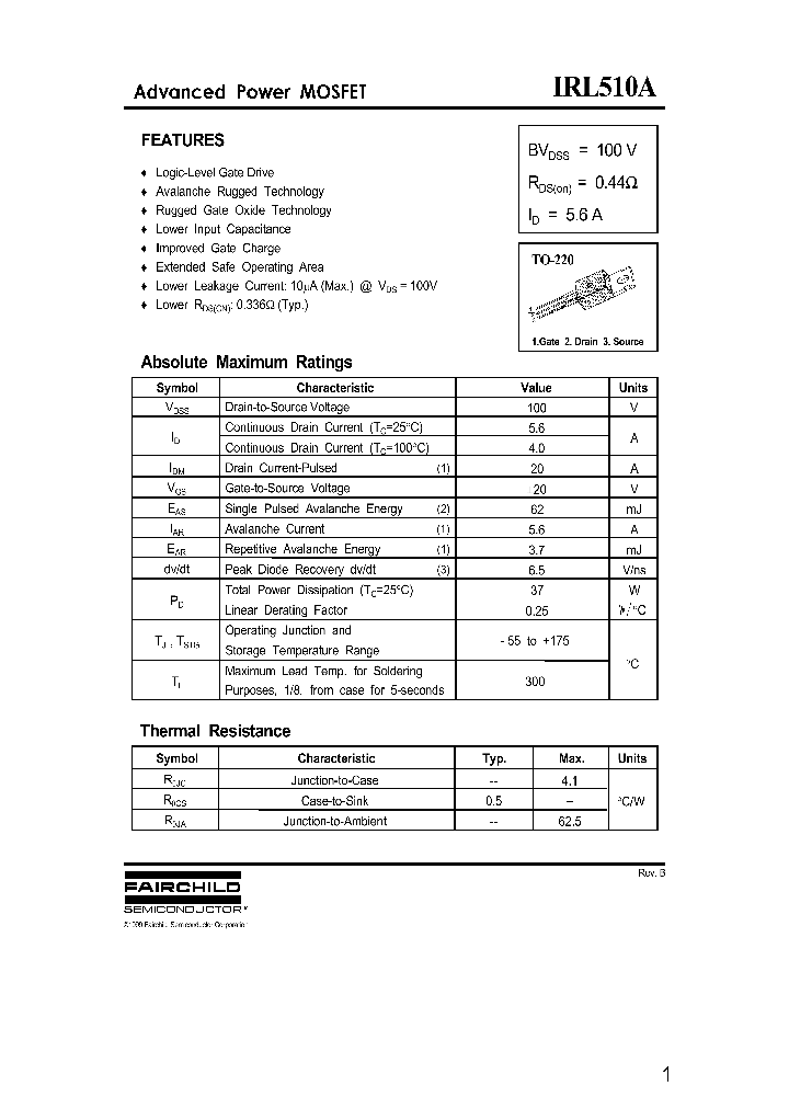 IRL510A_773925.PDF Datasheet