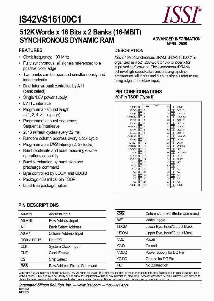 IS42VS16100C1-10T_661397.PDF Datasheet