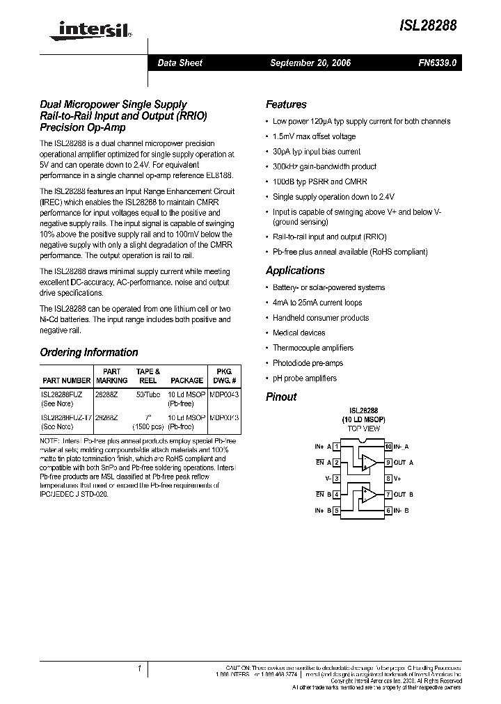 ISL28288FUZ-T7_711367.PDF Datasheet