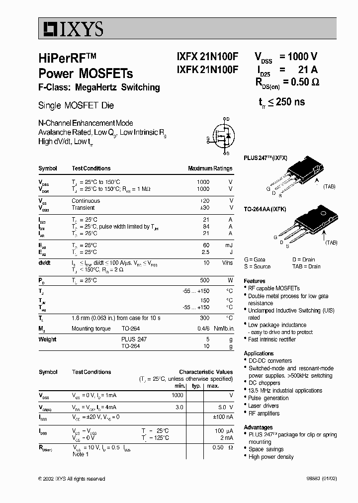 IXFK21N100F_663820.PDF Datasheet