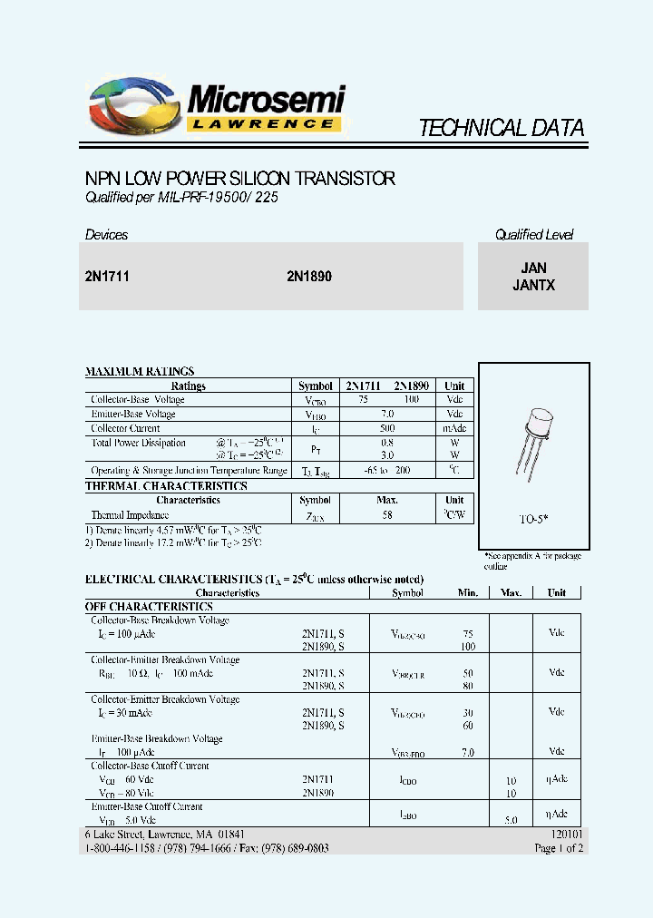 JANTX2N1711S_891458.PDF Datasheet