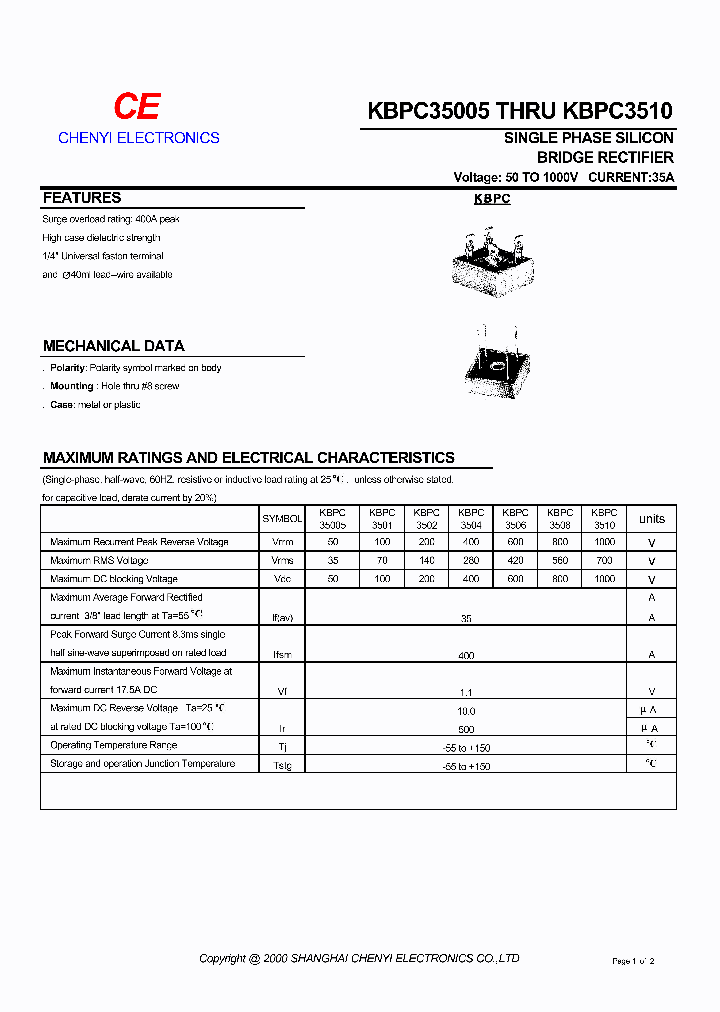 KBPC35005_605260.PDF Datasheet