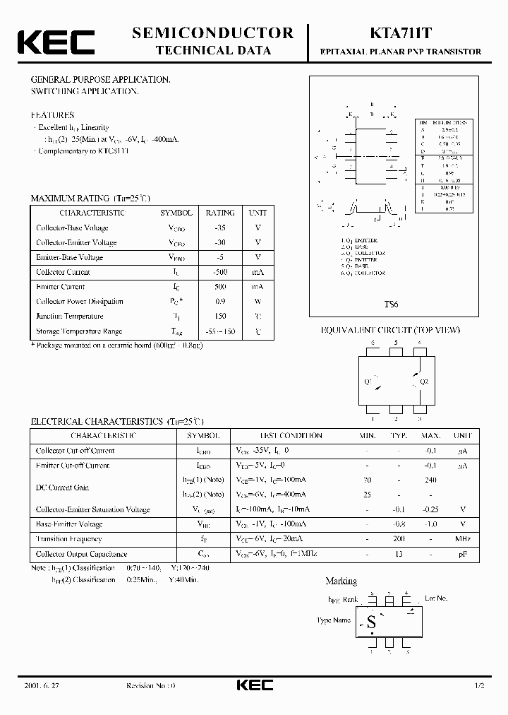 KTA711T_666294.PDF Datasheet