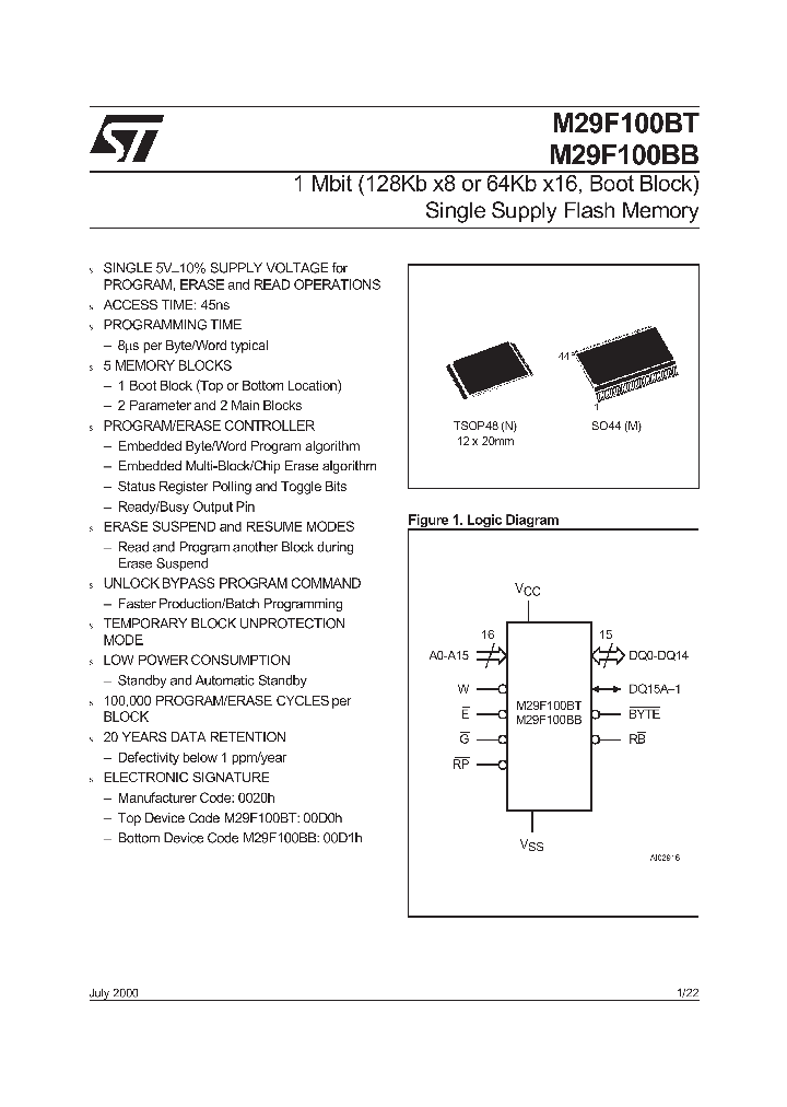 M29F100BB-45N1T_722796.PDF Datasheet