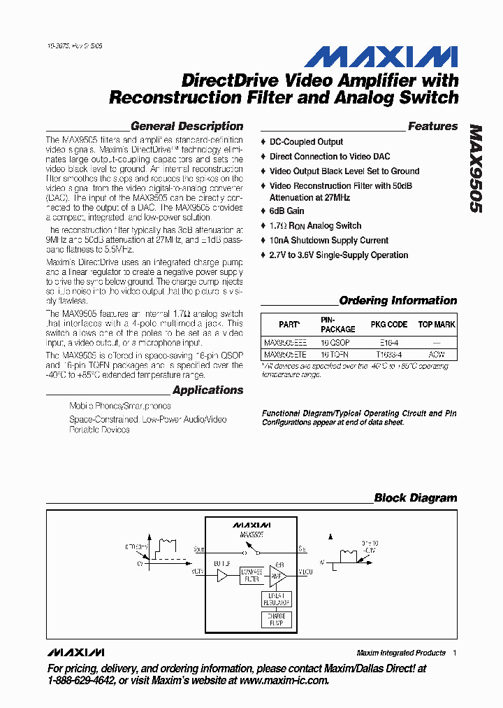 MAX9505_622190.PDF Datasheet