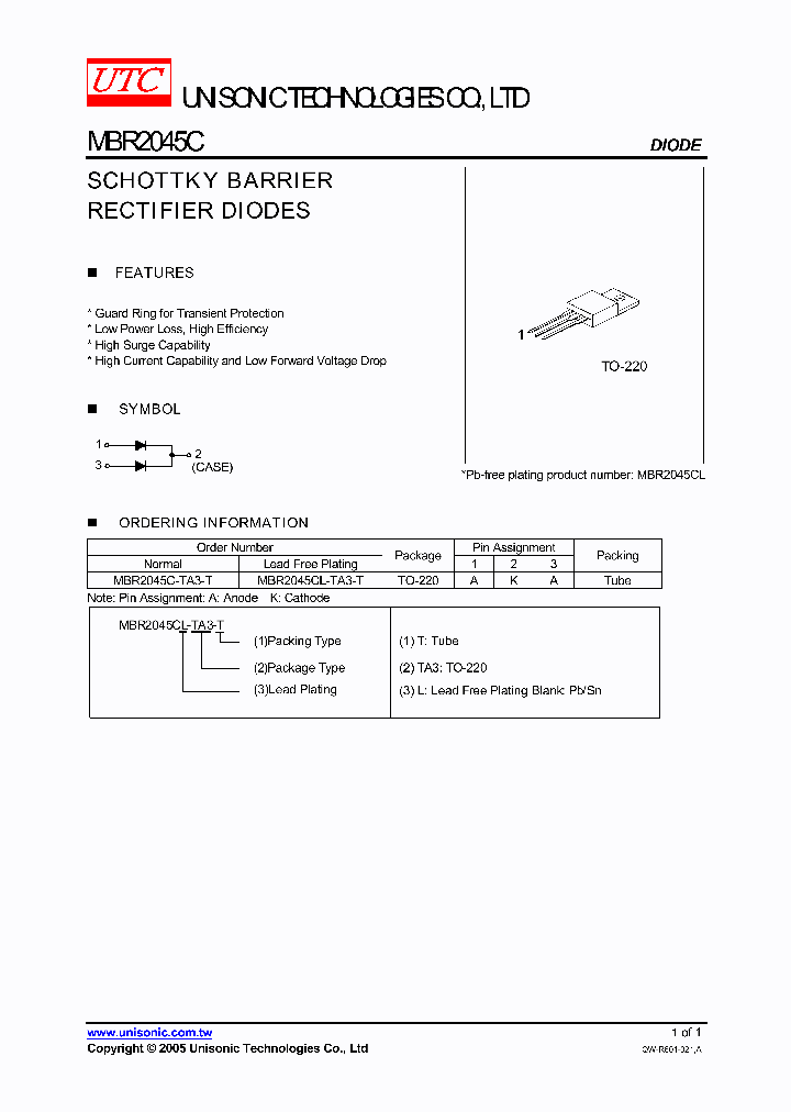 MBR2045C-TA3-T_745994.PDF Datasheet