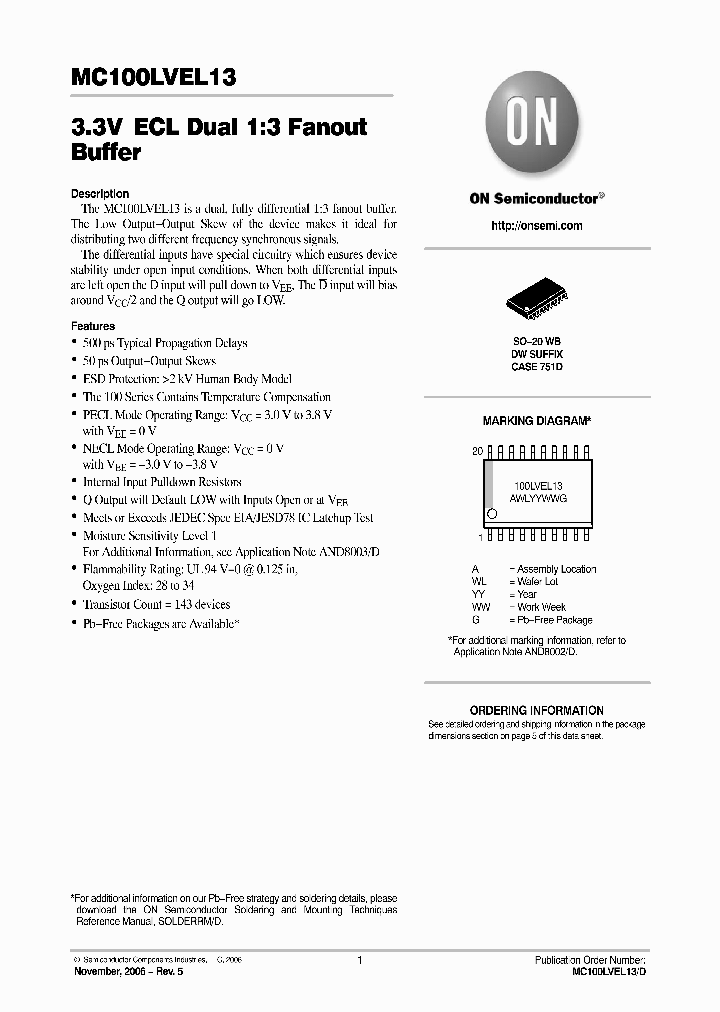 MC100LVEL13DW_752760.PDF Datasheet