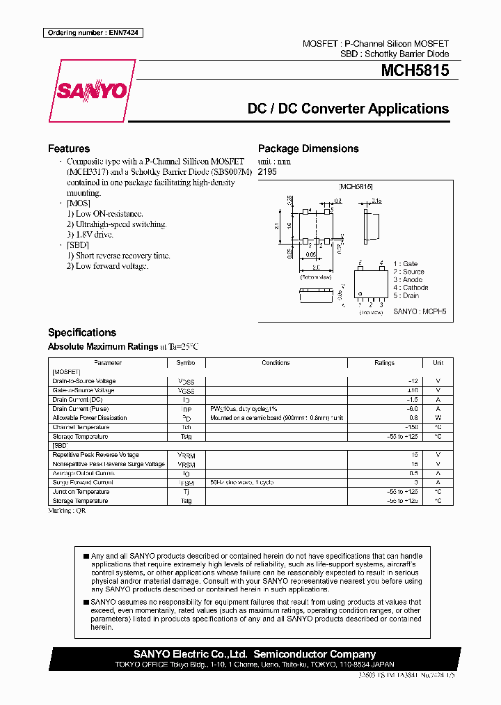 MCH5815_672417.PDF Datasheet