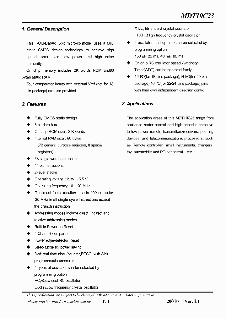 MDT10C23_884193.PDF Datasheet