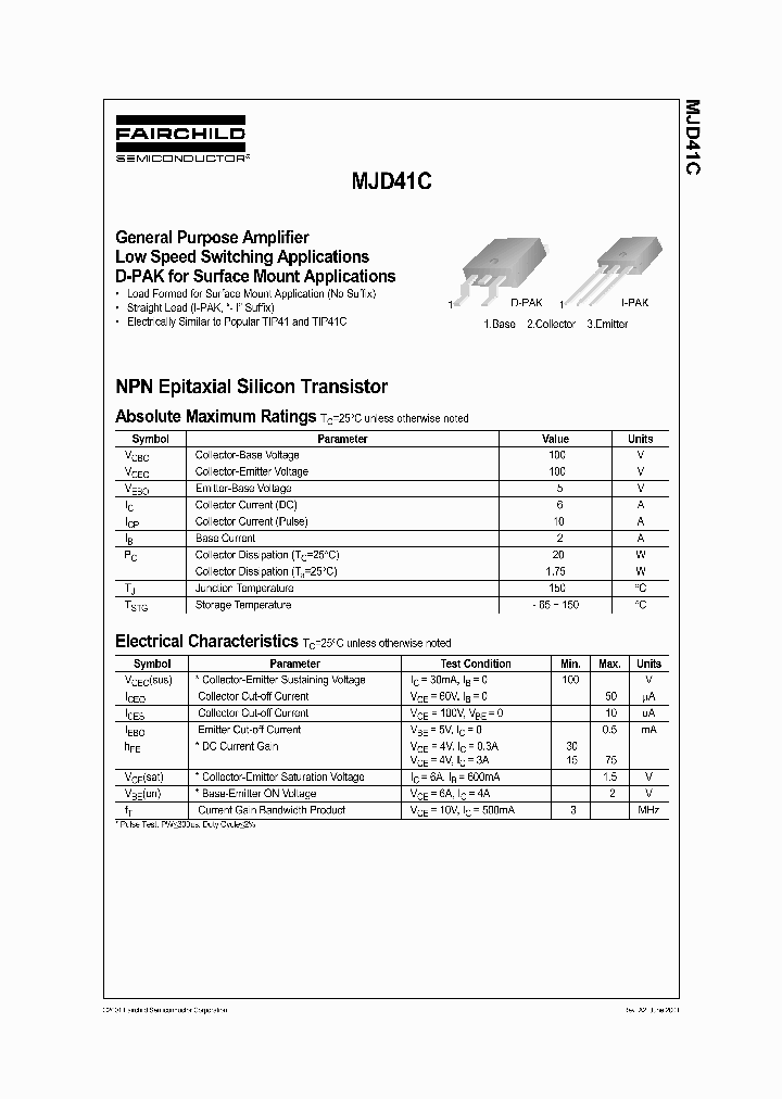 MJD41C_955715.PDF Datasheet