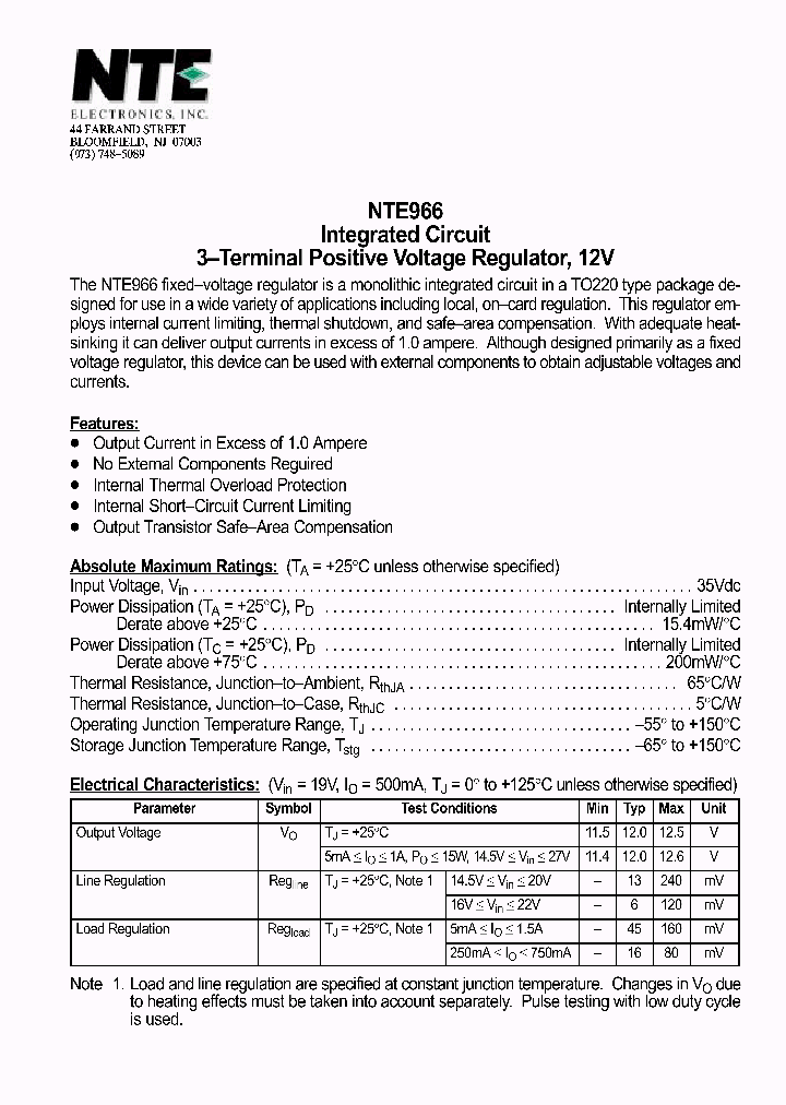 NTE966_1021188.PDF Datasheet