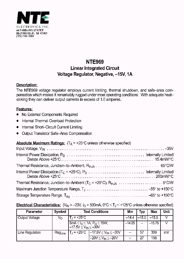 NTE969_1021192.PDF Datasheet