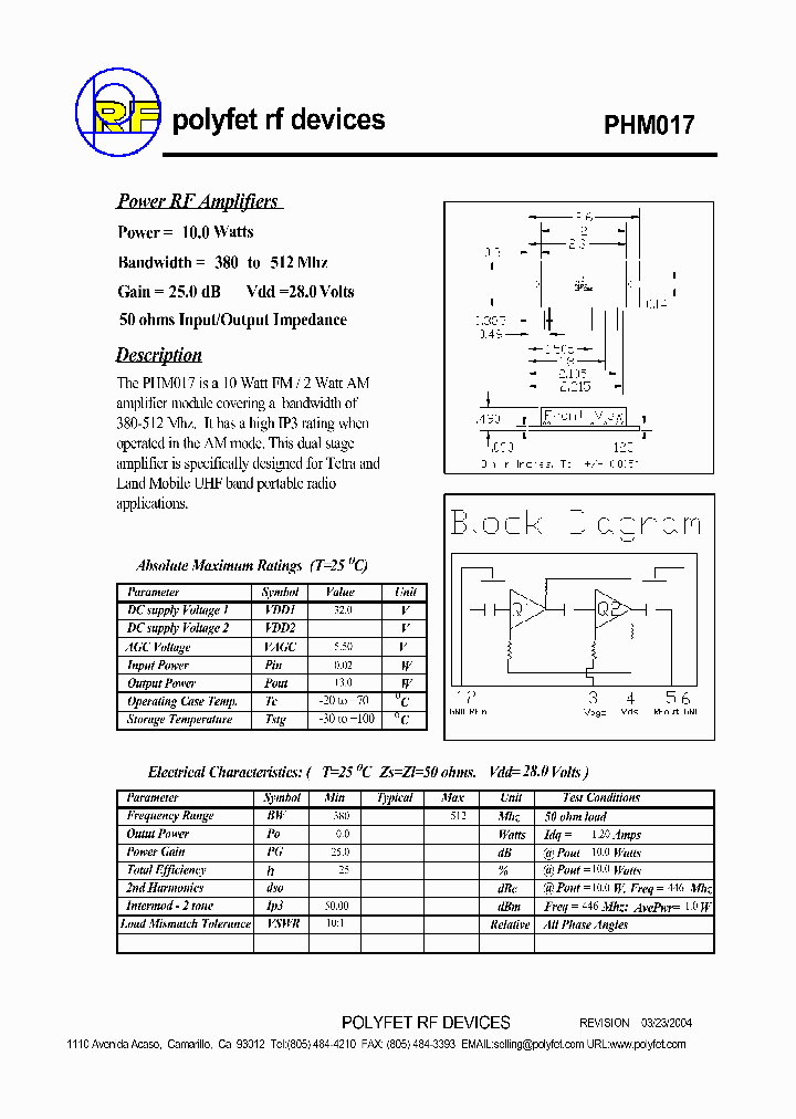 PHM017_938101.PDF Datasheet