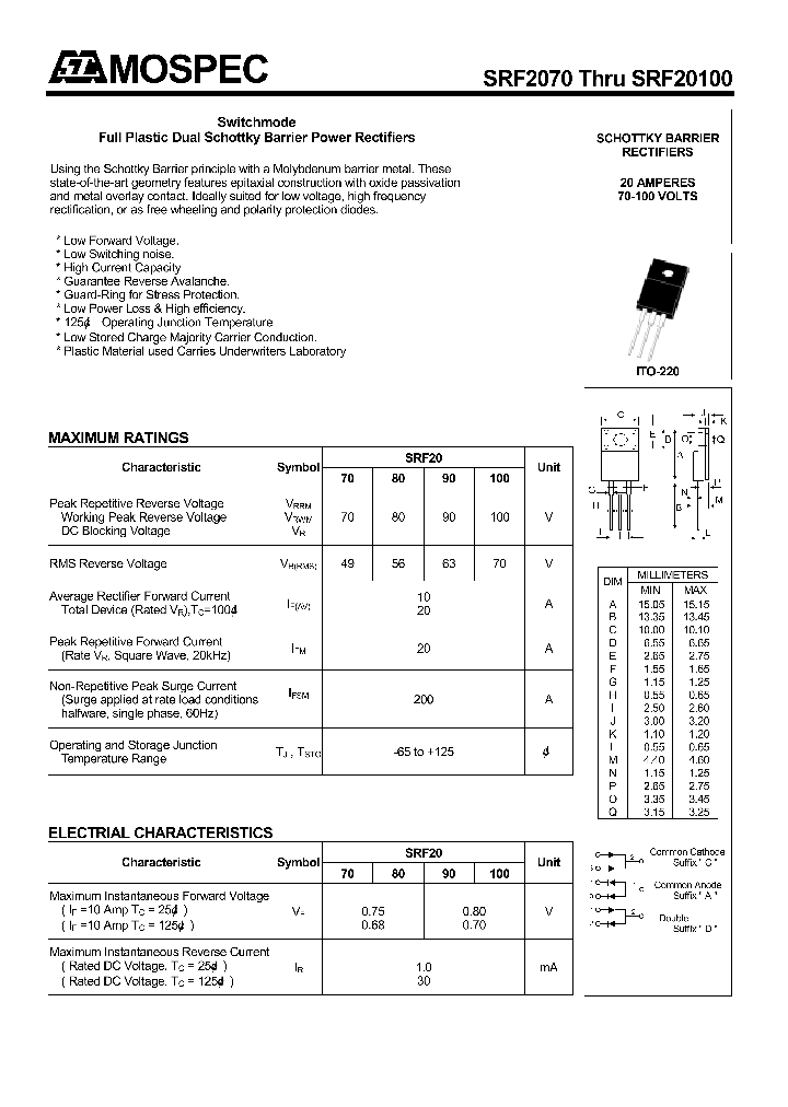 SRF20100_932043.PDF Datasheet