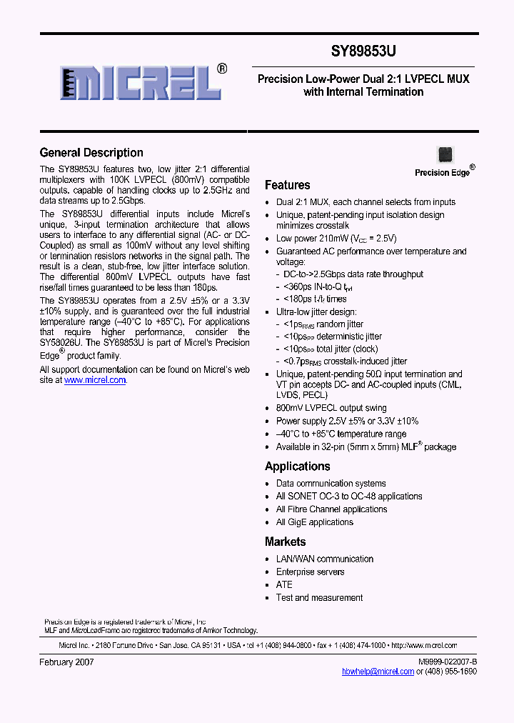 SY89853UMG_1116144.PDF Datasheet