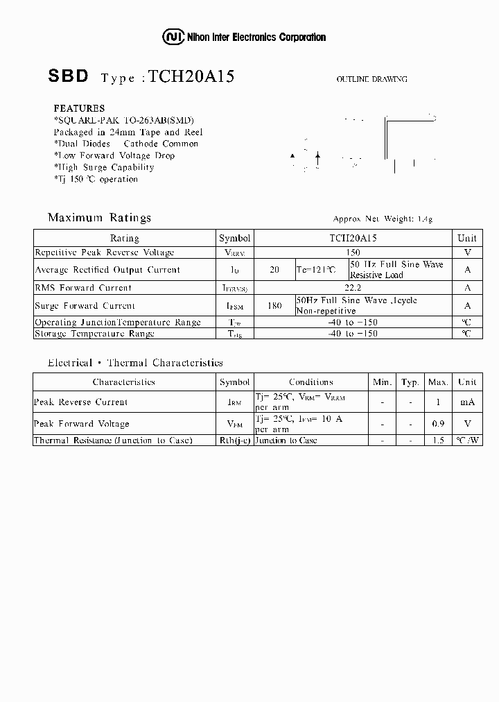 TCH20A15_1018009.PDF Datasheet