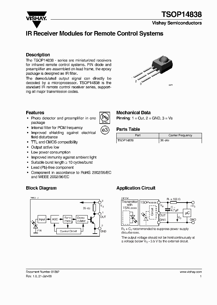 TSOP14838NBSP_933190.PDF Datasheet