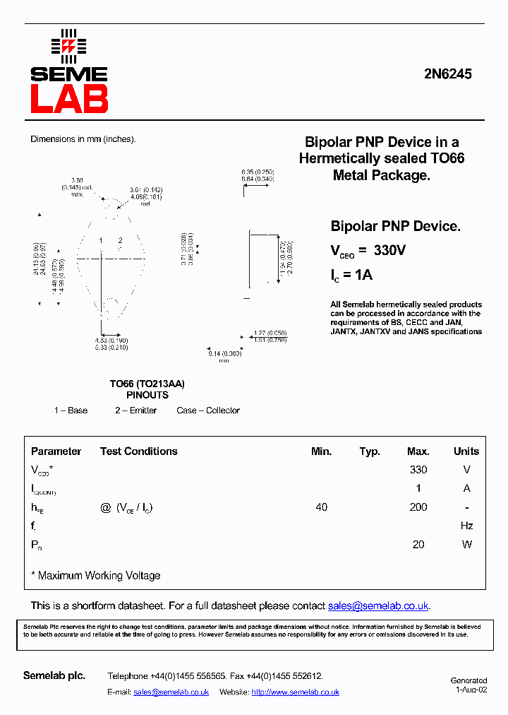 2N6245_1194235.PDF Datasheet