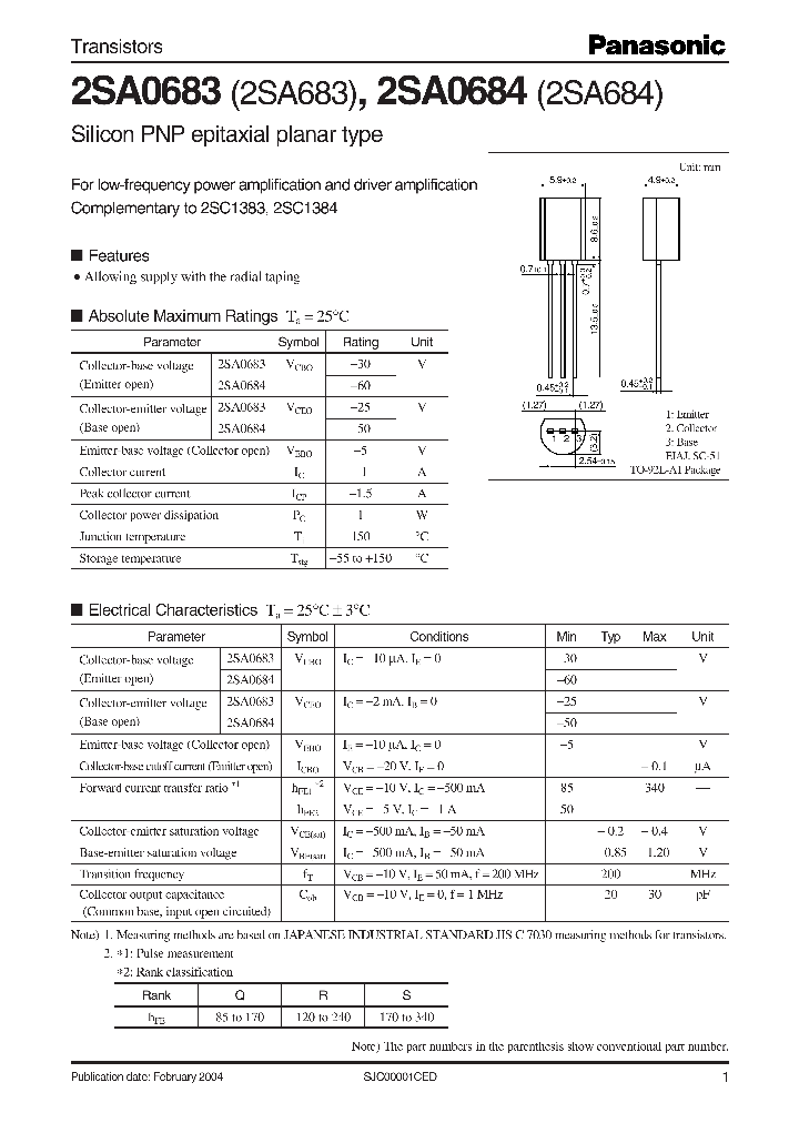 2SA684_1194930.PDF Datasheet