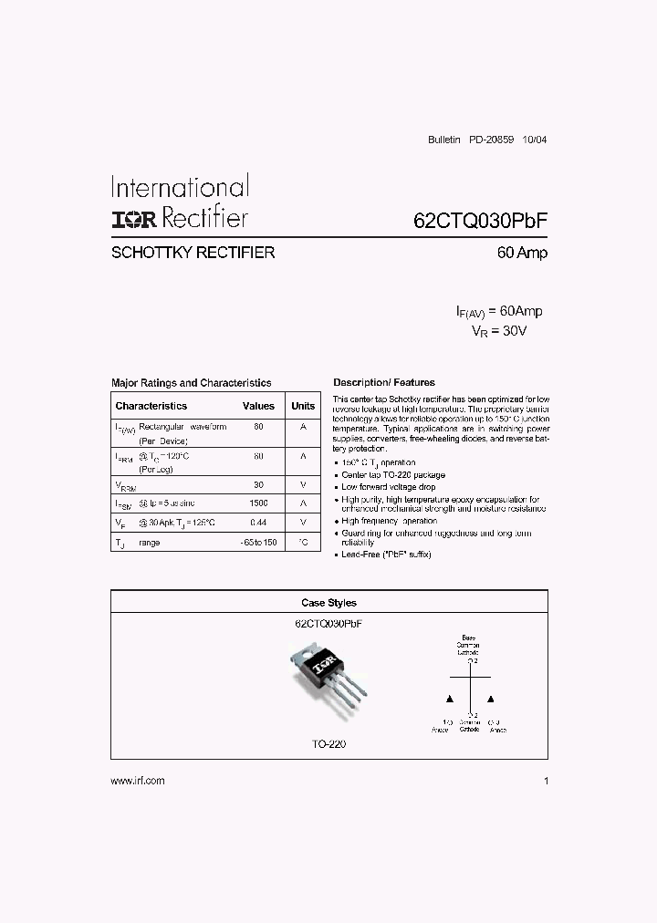 62CTQ030PBF_1200916.PDF Datasheet