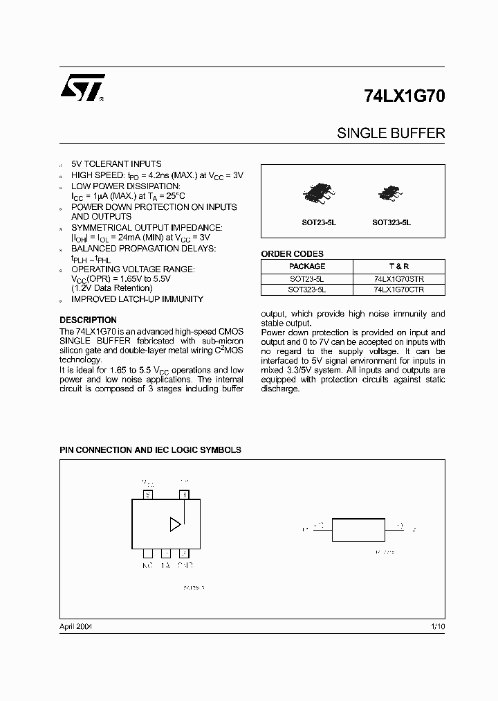 74LX1G70STR_1202949.PDF Datasheet