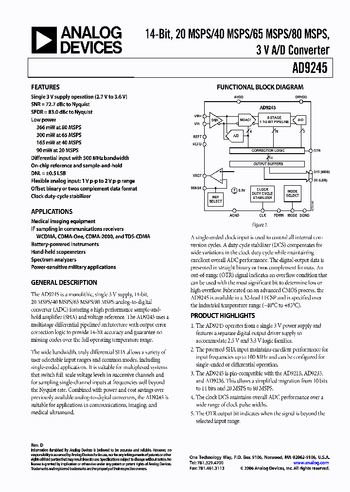 AD9245BCP-20EB_1141076.PDF Datasheet