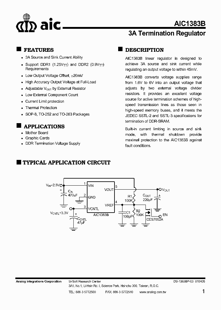 AIC1383BPSTR_1208359.PDF Datasheet