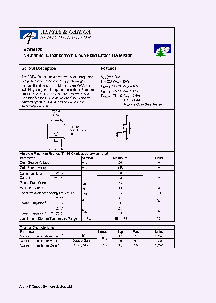 AOD4120_1026174.PDF Datasheet