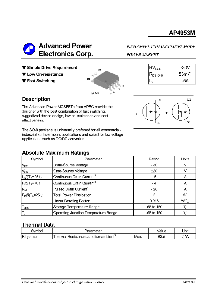 AP4953M_1061889.PDF Datasheet