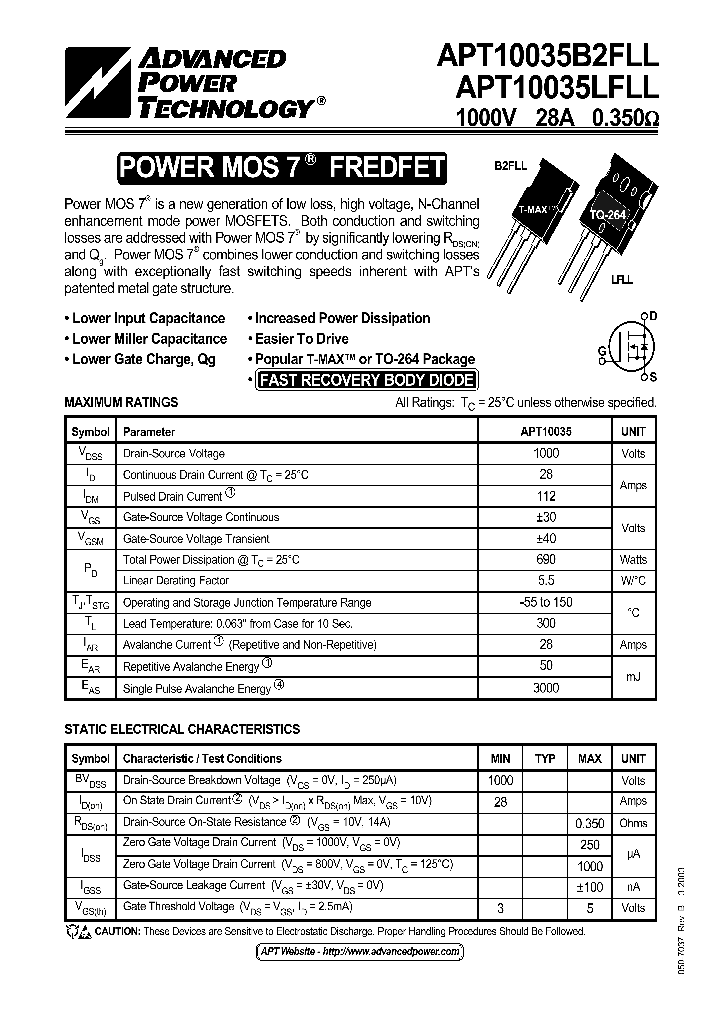 APT10035LFLL_1211245.PDF Datasheet