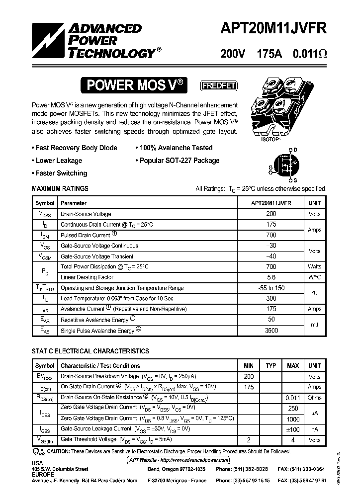 APT20M11JVFR_1051646.PDF Datasheet