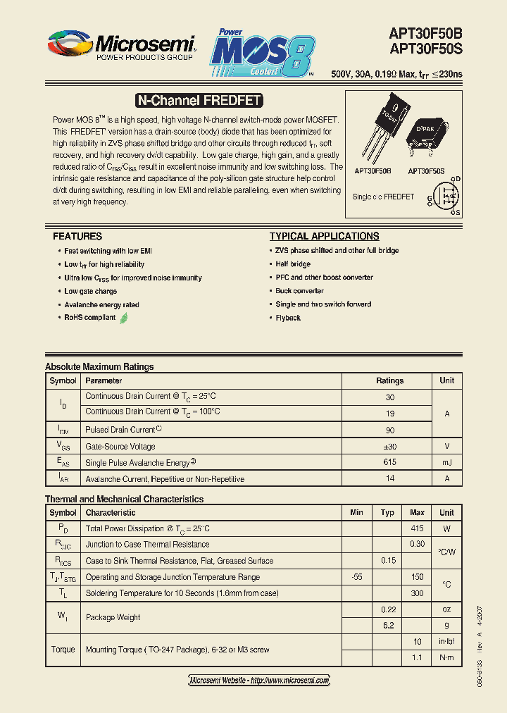 APT30F50B_1211564.PDF Datasheet