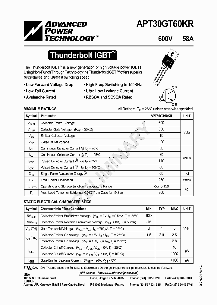 APT30GT60KR_1211574.PDF Datasheet