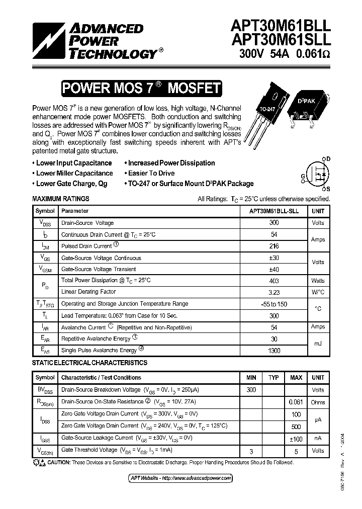 APT30M61SLL_1211598.PDF Datasheet