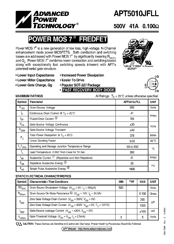 APT5010JFLL04_1211672.PDF Datasheet