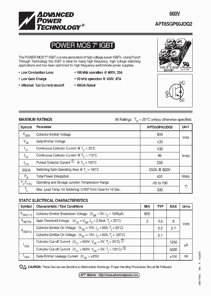 APT65GP60JDQ2_1169120.PDF Datasheet