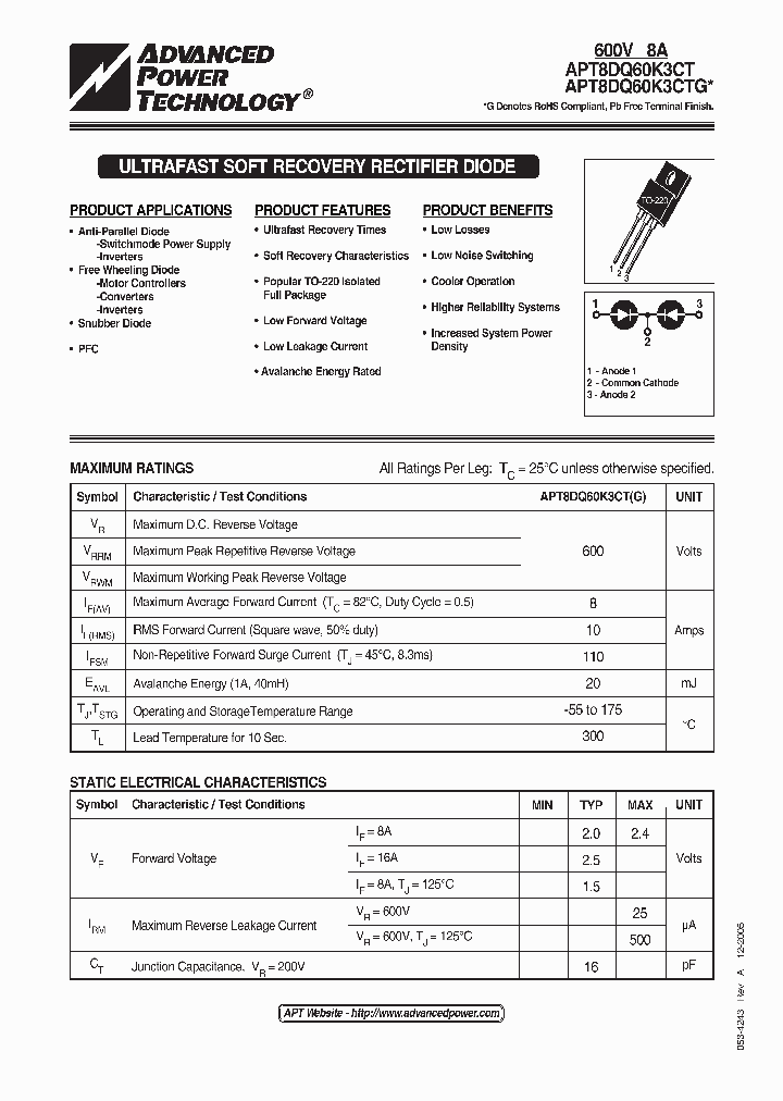 APT8DQ60K3CT_1169001.PDF Datasheet