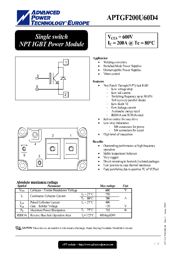 APTGF200U60D4_1212180.PDF Datasheet