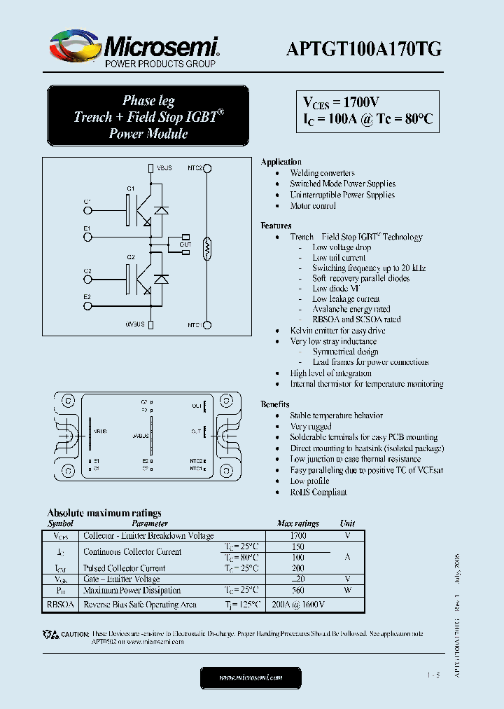 APTGT100A170TG_1167423.PDF Datasheet