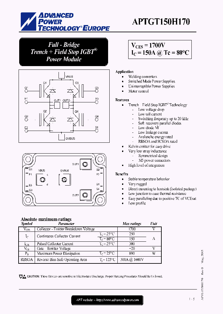 APTGT150H170_1212324.PDF Datasheet