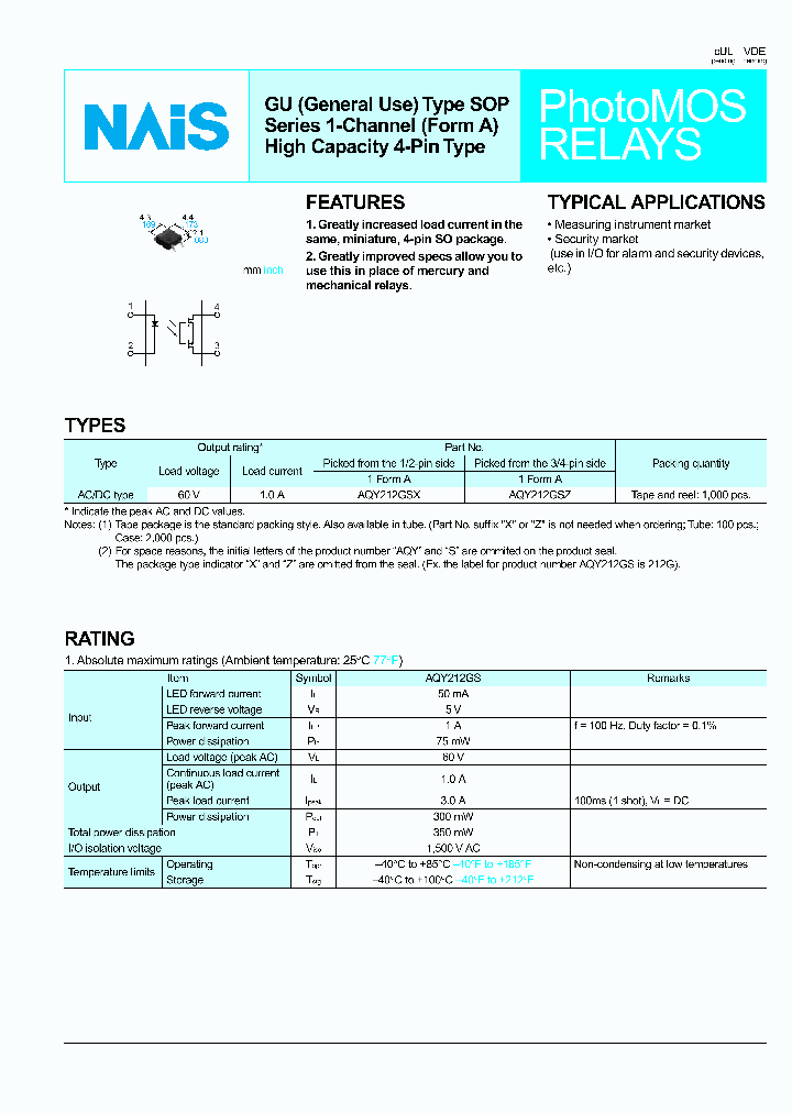 AQY212GSZ_1212845.PDF Datasheet