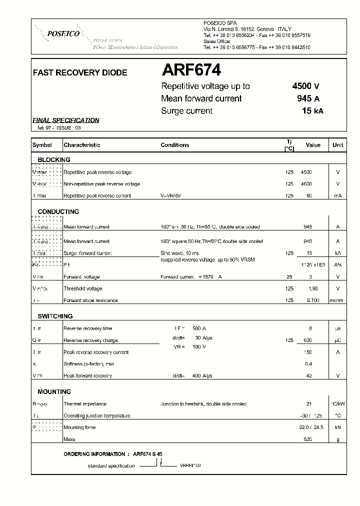 ARF674S45_1212975.PDF Datasheet