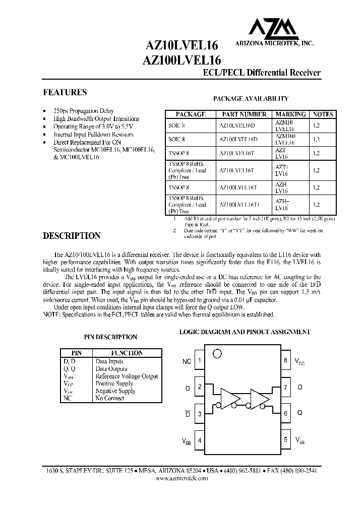 AZ10LVEL16T_1215041.PDF Datasheet