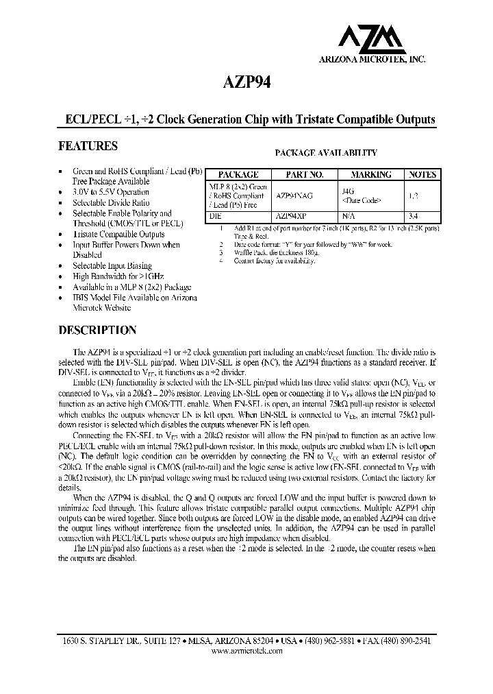 AZP94XP_1215198.PDF Datasheet