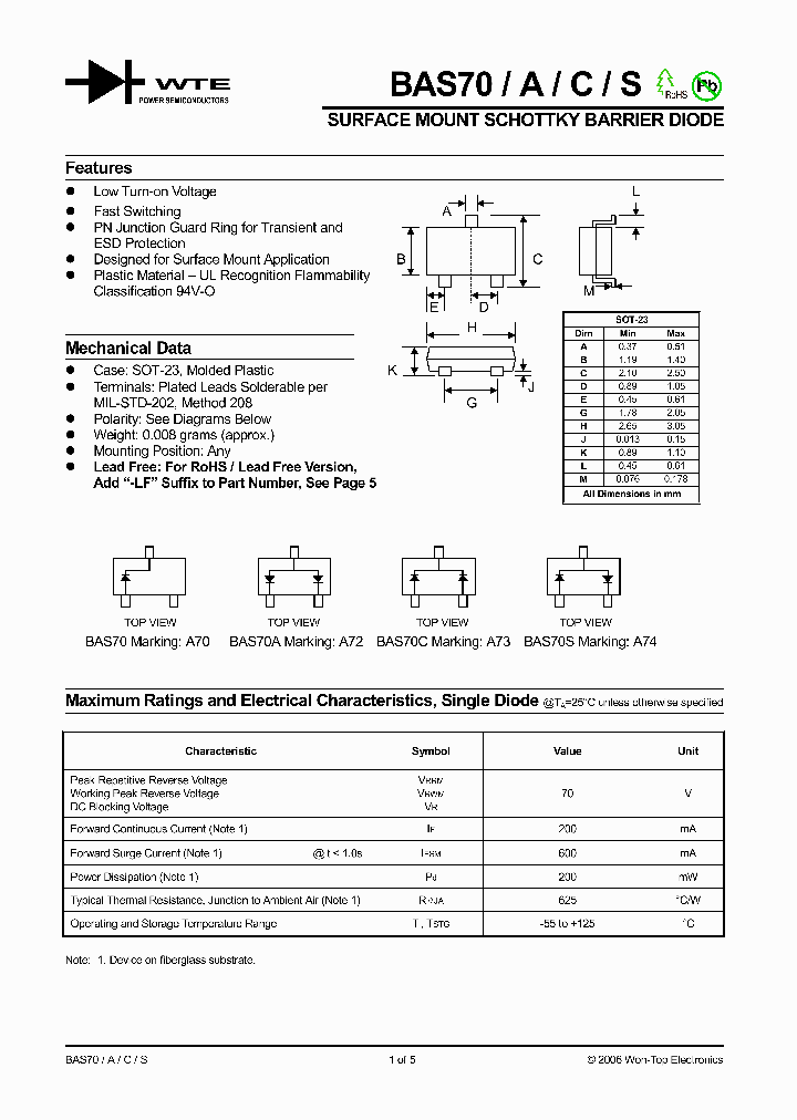 BAS70C_1074206.PDF Datasheet