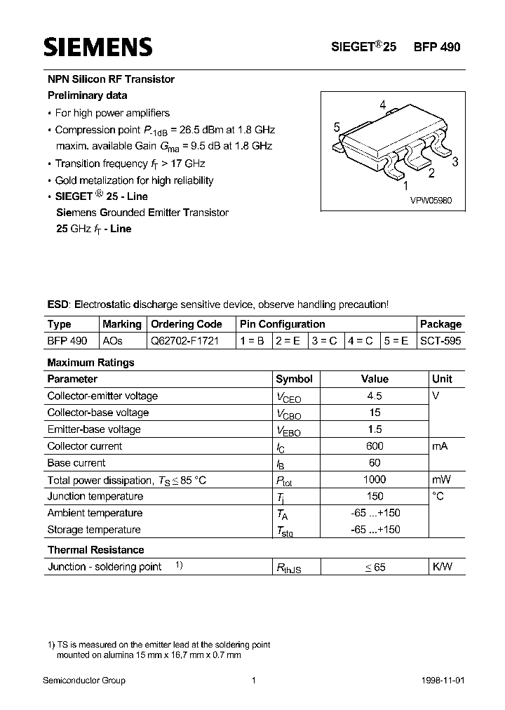 BFP490_1219198.PDF Datasheet