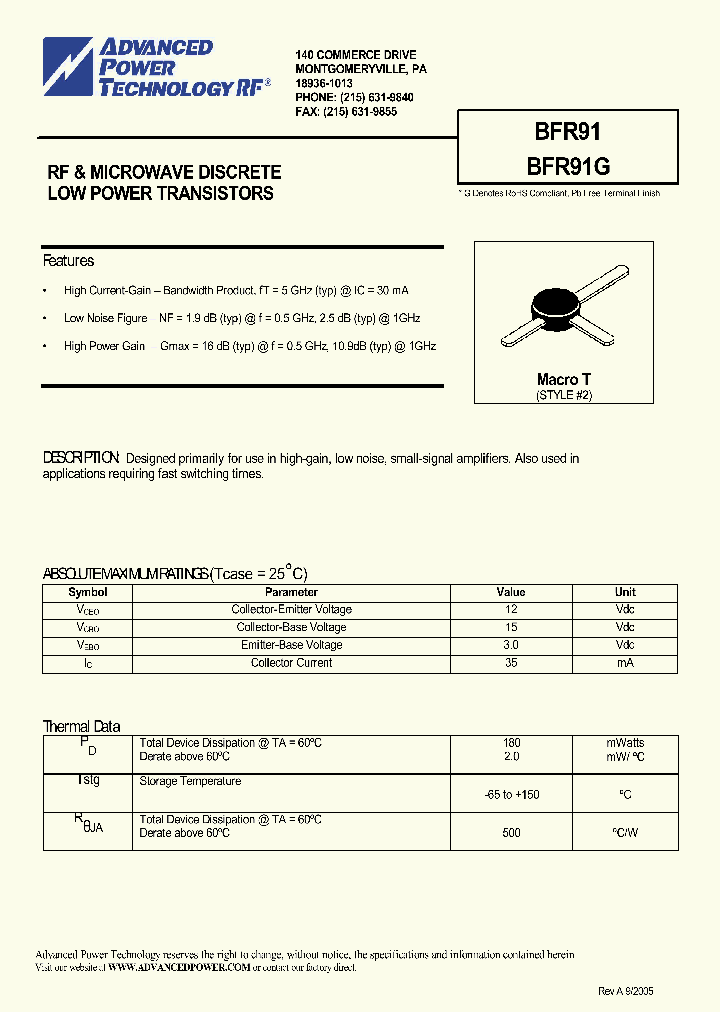 BFR91_1035635.PDF Datasheet